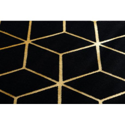 Dywan GLOSS 3D nowoczesny 409C 86 Sześcian, stylowy, glamour, art deco czarny / złoty  60x250cm