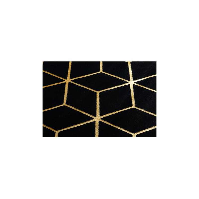 Dywan GLOSS 3D nowoczesny 409C 86 Sześcian, stylowy, glamour, art deco czarny / złoty  80x200cm