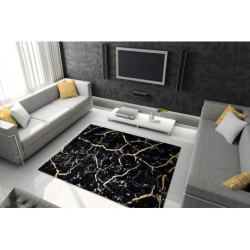 Dywan GLOSS nowoczesny  410A 86 Marmur, kamień, stylowy, glamour czarny / złoty 120x170cm