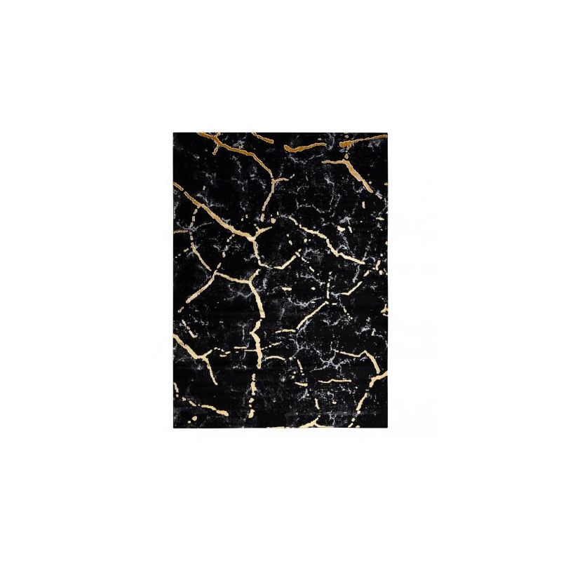Dywan GLOSS nowoczesny  410A 86 Marmur, kamień, stylowy, glamour czarny / złoty 280x370cm
