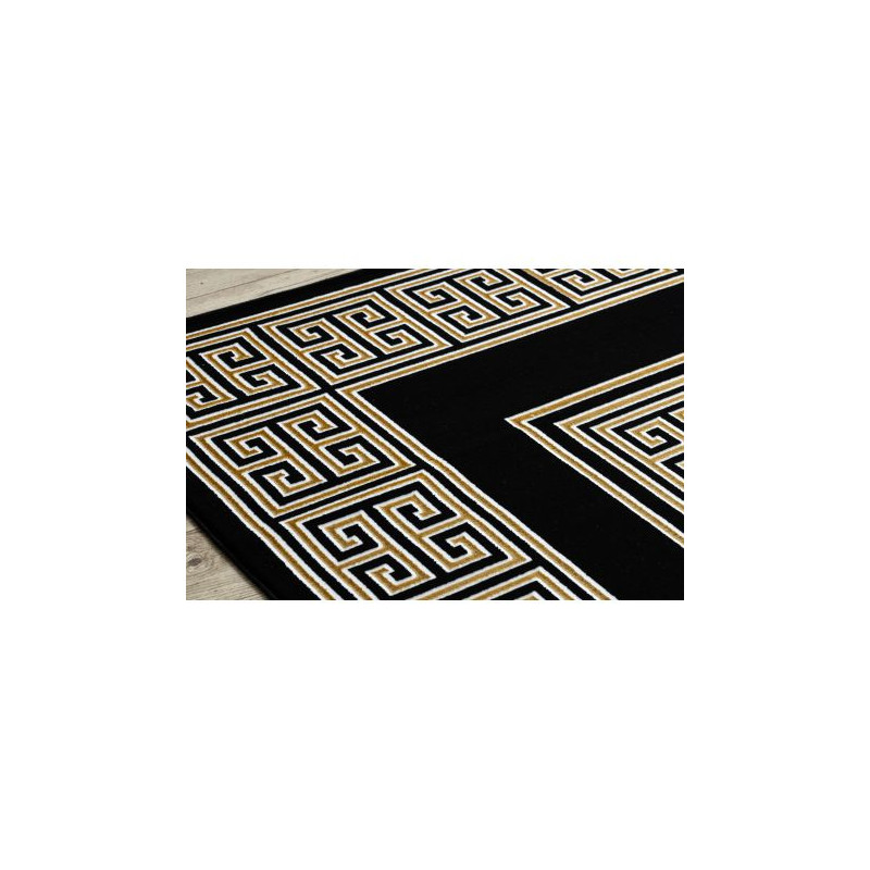 Dywan GLOSS nowoczesny  6776 86 stylowy, ramka, grecki klucz czarny / złoty 160x220 cm