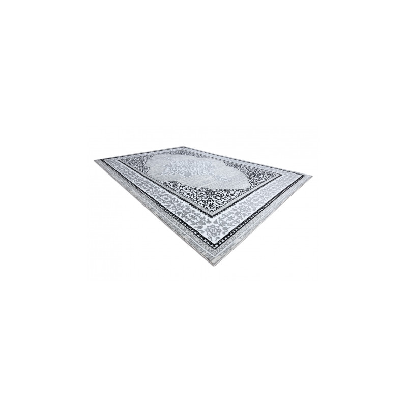 Dywan GLOSS nowoczesny  8490 52 Ornament, stylowy, ramka kość słoniowa / szary 240x330cm