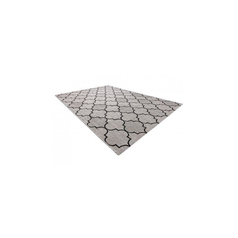 DYWAN SZNURKOWY SIZAL FLOORLUX 20607 , koniczyna marokańska, trellis srebrny / czarny 120x170cm DYWAN SZNURKOWY SIZAL FLOORLUX 20607 , koniczyna marokańska, trellis srebrny / czarny 120x170cm