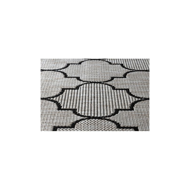 DYWAN SZNURKOWY SIZAL FLOORLUX 20607 , koniczyna marokańska, trellis srebrny / czarny 80x150cm DYWAN SZNURKOWY SIZAL FLOORLUX 20607 , koniczyna marokańska, trellis srebrny / czarny 80x150cm