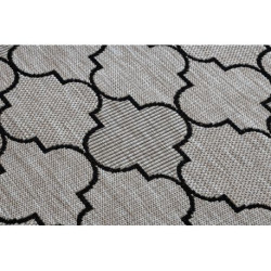 DYWAN SZNURKOWY SIZAL FLOORLUX 20607 , koniczyna marokańska, trellis  srebrny / czarny 160x230cm