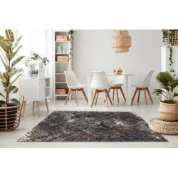 Dywan ZARA 0W3982 P50 520 - Strukturalny, dwa poziomy runa szary / beż 240x340cm