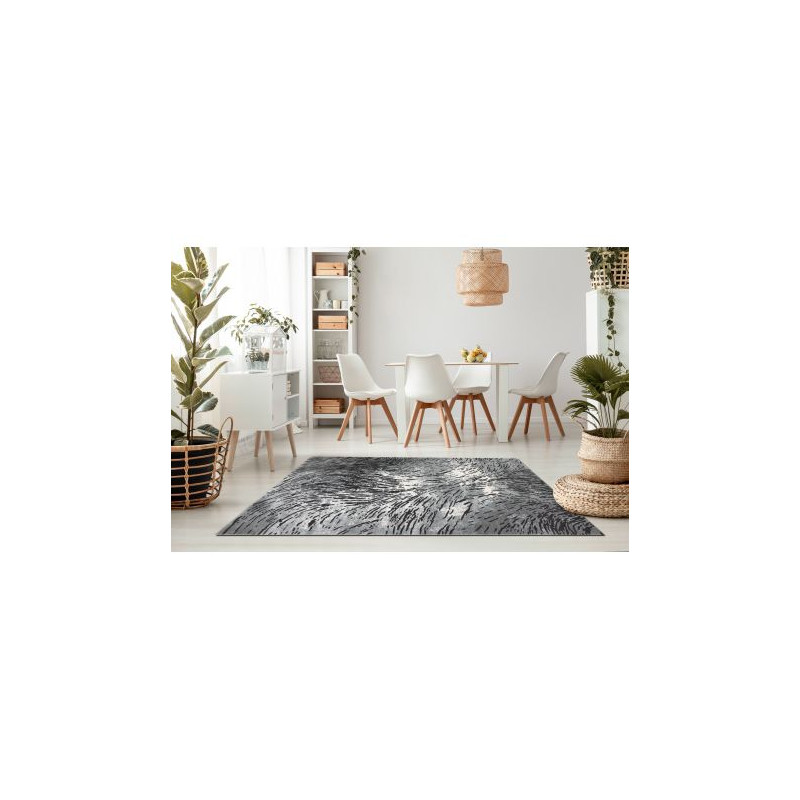 Dywan ZARA 0W3983 P50 520 - Strukturalny, dwa poziomy runa szary / beż 80x150cm