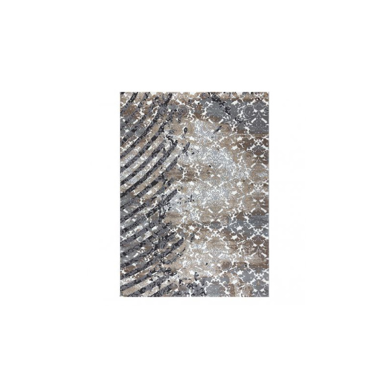 Dywan ZARA 0W6119 P50 610 - Strukturalny, dwa poziomy runa szary / krem 80x150cm