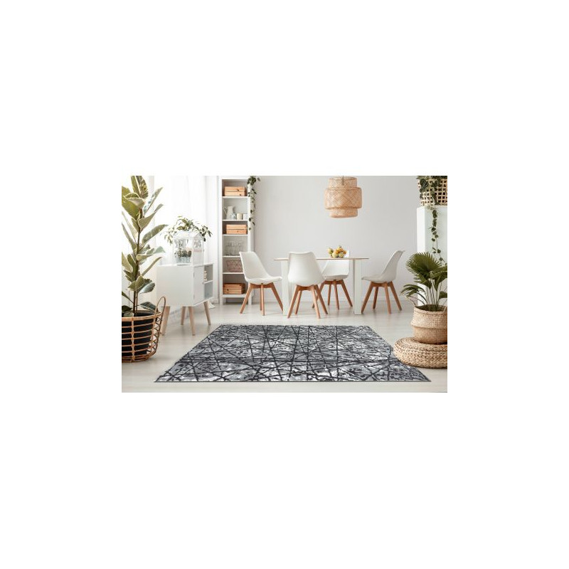 Dywan ZARA 0W7053 P50 140 - Strukturalny, dwa poziomy runa szary 80x150cm