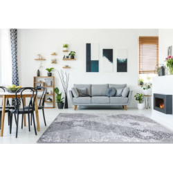 Dywan MEFE nowoczesny 8734 Ornament - Strukturalny, dwa poziomy runa szary 160x220cm