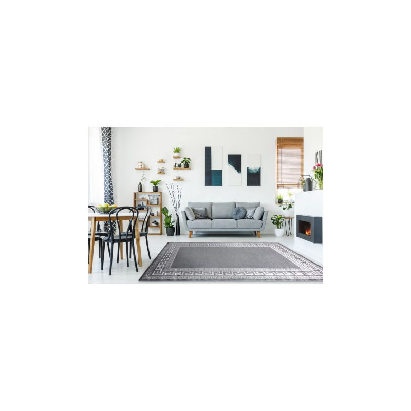 Dywan MEFE nowoczesny 2813 Ramka, grecki klucz - Strukturalny, dwa poziomy runa szary 180x270cm Dywan MEFE nowoczesny 2813 Ramka, grecki klucz - Strukturalny, dwa poziomy runa szary 180x270cm