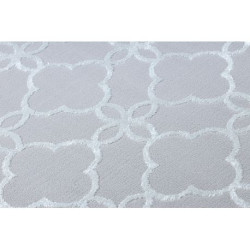Dywan MEFE nowoczesny 8504 Koniczyna, kwiatki - Strukturalny, dwa poziomy runa szary / biały 140x190cm Dywan MEFE nowoczesny 8504 Koniczyna, kwiatki - Strukturalny, dwa poziomy runa szary / biały 140x190cm