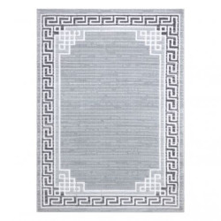Dywan MEFE nowoczesny 9096 Ramka, grecki klucz - Strukturalny, dwa poziomy runa szary 140x190cm