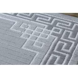 Dywan MEFE nowoczesny 9096 Ramka, grecki klucz - Strukturalny, dwa poziomy runa szary 140x190cm Dywan MEFE nowoczesny 9096 Ramka, grecki klucz - Strukturalny, dwa poziomy runa szary 140x190cm