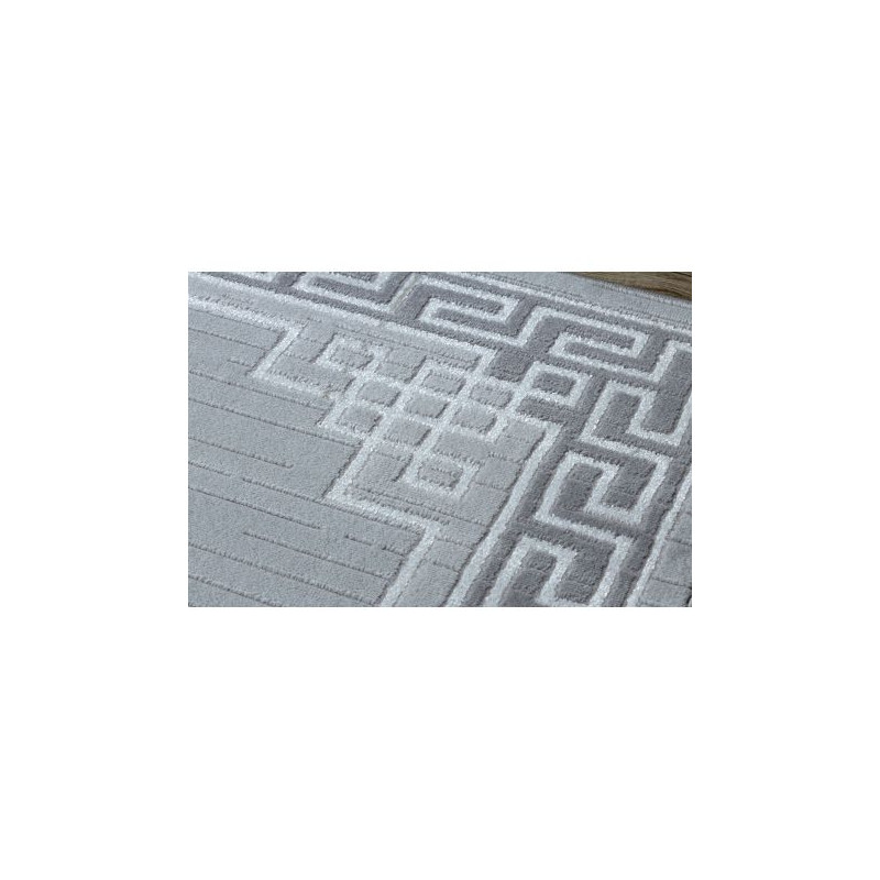 Dywan MEFE nowoczesny 9096 Ramka, grecki klucz - Strukturalny, dwa poziomy runa szary 140x190cm Dywan MEFE nowoczesny 9096 Ramka, grecki klucz - Strukturalny, dwa poziomy runa szary 140x190cm