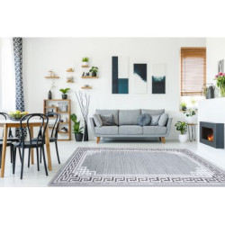 Dywan MEFE nowoczesny 9096 Ramka, grecki klucz - Strukturalny, dwa poziomy runa szary 180x270cm