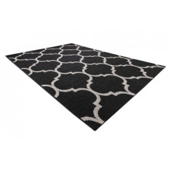 DYWAN SZNURKOWY SIZAL FLOORLUX 20608 , koniczyna marokańska, trellis czarny / srebrny  200x290cm