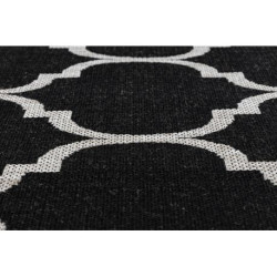 DYWAN SZNURKOWY SIZAL FLOORLUX 20608 , koniczyna marokańska, trellis czarny / srebrny  200x290cm