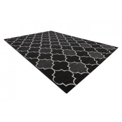 DYWAN SZNURKOWY SIZAL FLOORLUX 20607 , koniczyna marokańska, trellis  czarny / srebrny 120x170cm