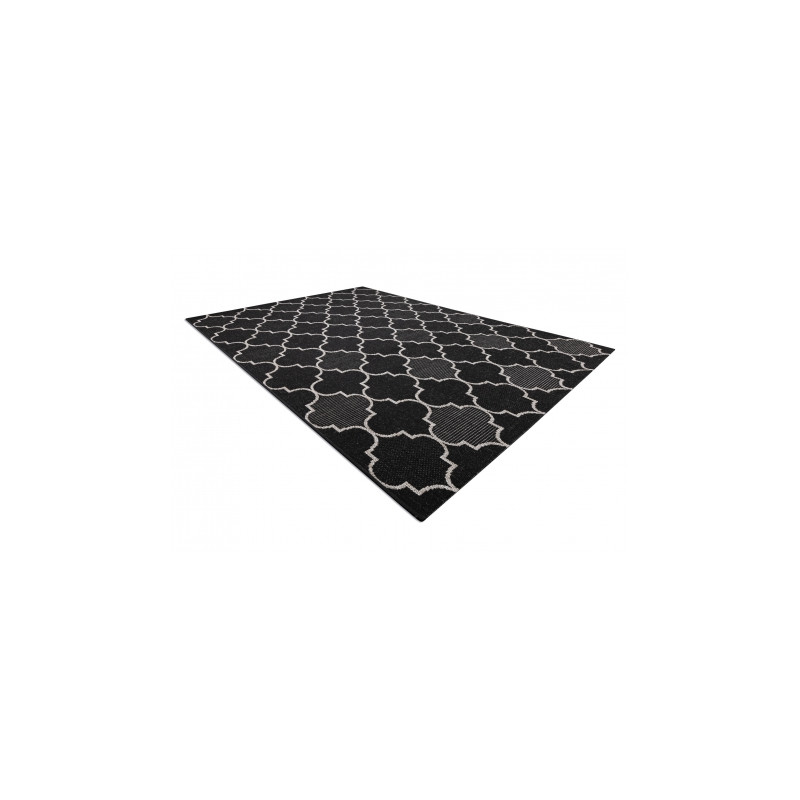 DYWAN SZNURKOWY SIZAL FLOORLUX 20607 , koniczyna marokańska, trellis czarny / srebrny 120x170cm DYWAN SZNURKOWY SIZAL FLOORLUX 20607 , koniczyna marokańska, trellis czarny / srebrny 120x170cm