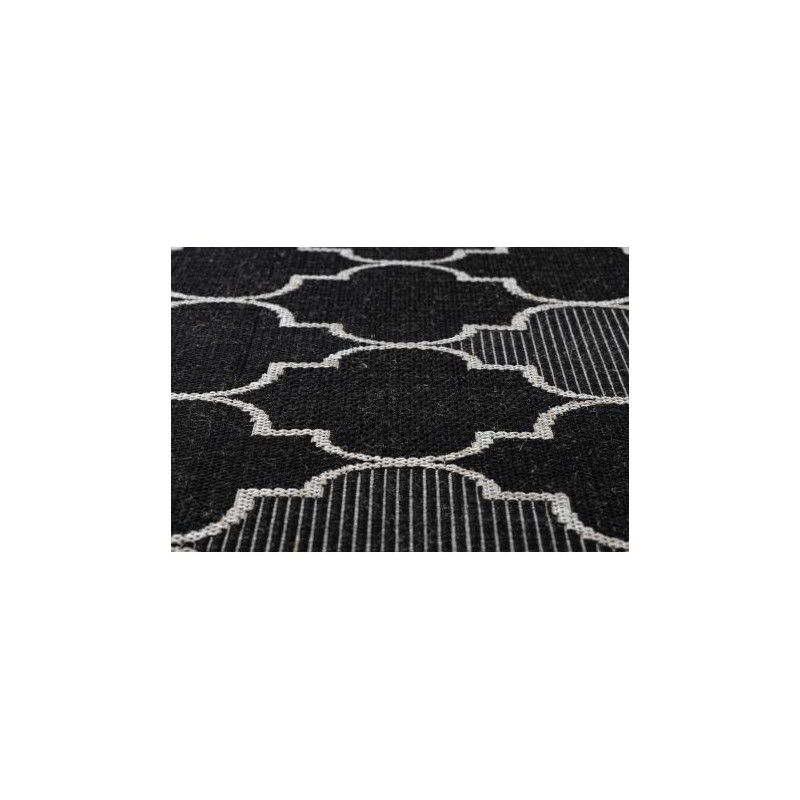 DYWAN SZNURKOWY SIZAL FLOORLUX 20607 , koniczyna marokańska, trellis czarny / srebrny 200x290cm DYWAN SZNURKOWY SIZAL FLOORLUX 20607 , koniczyna marokańska, trellis czarny / srebrny 200x290cm