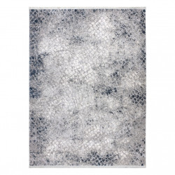 Dywan REBEC nowoczesny frędzle 51117 - dwa poziomy runa krem / granat 280x370cm