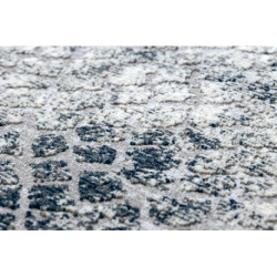 Dywan REBEC nowoczesny frędzle 51117 - dwa poziomy runa krem / granat 280x370cm
