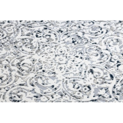 Dywan REBEC nowoczesny frędzle 51122A - dwa poziomy runa krem / granat 80x150cm