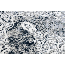 Dywan REBEC nowoczesny frędzle 51122A - dwa poziomy runa krem / granat 80x150cm