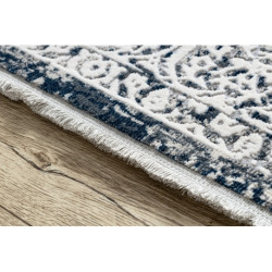 Dywan REBEC nowoczesny frędzle 51122A - dwa poziomy runa krem / granat 240x330cm Dywan REBEC nowoczesny frędzle 51122A - dwa poziomy runa krem / granat 240x330cm