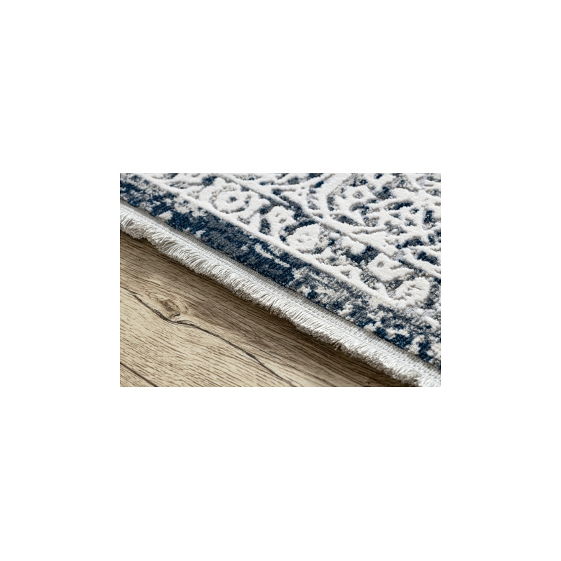 Dywan REBEC nowoczesny frędzle 51122A - dwa poziomy runa krem / granat 240x330cm Dywan REBEC nowoczesny frędzle 51122A - dwa poziomy runa krem / granat 240x330cm