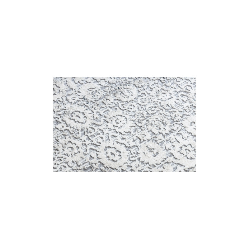 Dywan REBEC nowoczesny frędzle 51172A - dwa poziomy runa krem / granat 80x150cm
