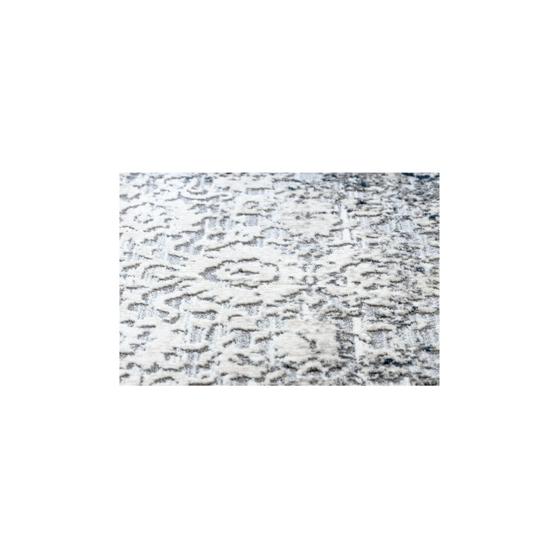 Dywan REBEC nowoczesny frędzle 51172A - dwa poziomy runa krem / granat 80x150cm