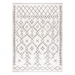 Dywan REBEC nowoczesny frędzle 51136A - dwa poziomy runa krem 240x330cm