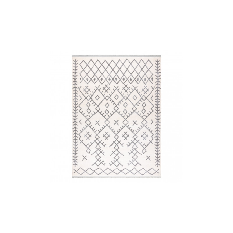 Dywan REBEC nowoczesny frędzle 51136A - dwa poziomy runa krem 240x330cm