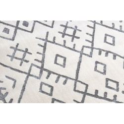 Dywan REBEC nowoczesny frędzle 51136A - dwa poziomy runa krem 240x330cm