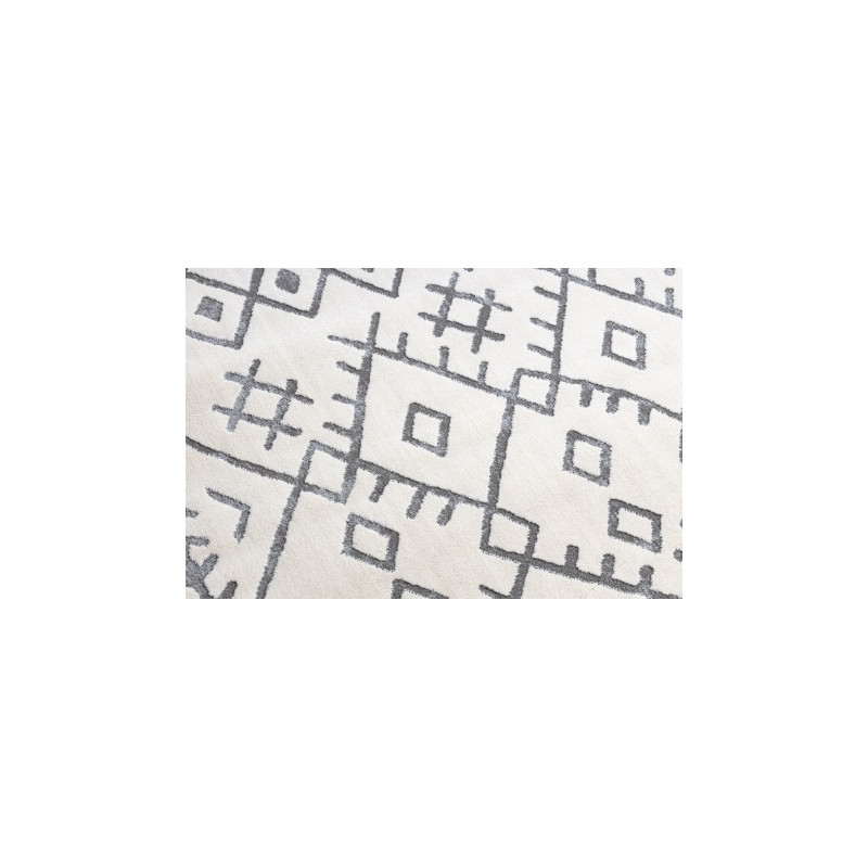 Dywan REBEC nowoczesny frędzle 51136A - dwa poziomy runa krem 240x330cm