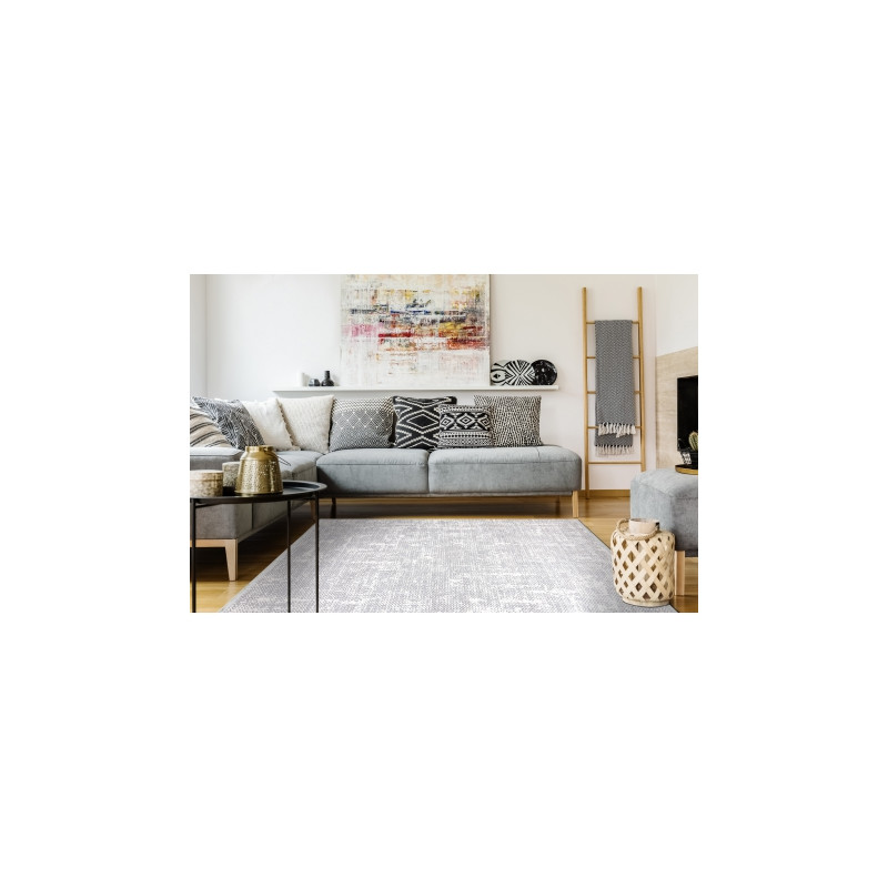 Dywan REBEC nowoczesny frędzle 51195A - dwa poziomy runa krem 80x150cm