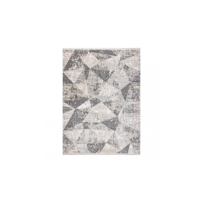 Dywan REBEC nowoczesny frędzle 51192A - dwa poziomy runa krem / szary 240x330cm Dywan REBEC nowoczesny frędzle 51192A - dwa poziomy runa krem / szary 240x330cm