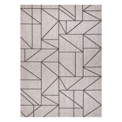 DYWAN SZNURKOWY SIZAL FLOORLUX 20605 srebrny / czarny / beż TRÓJKĄTY, GEOMETRYCZNY 80x150cm