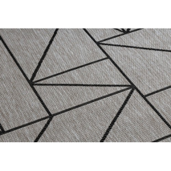 DYWAN SZNURKOWY SIZAL FLOORLUX 20605 srebrny / czarny / beż TRÓJKĄTY, GEOMETRYCZNY 80x150cm