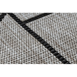 DYWAN SZNURKOWY SIZAL FLOORLUX 20605 srebrny / czarny / beż TRÓJKĄTY, GEOMETRYCZNY 200x290cm