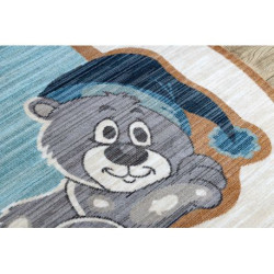Dywan dziecięcy TOYS 75322 Miś dla dzieci - nowoczesny, nieregularny kształt granat - turkus / krem 133x192cm Dywan dziecięcy TOYS 75322 Miś dla dzieci - nowoczesny, nieregularny kształt granat - turkus / krem 133x192cm