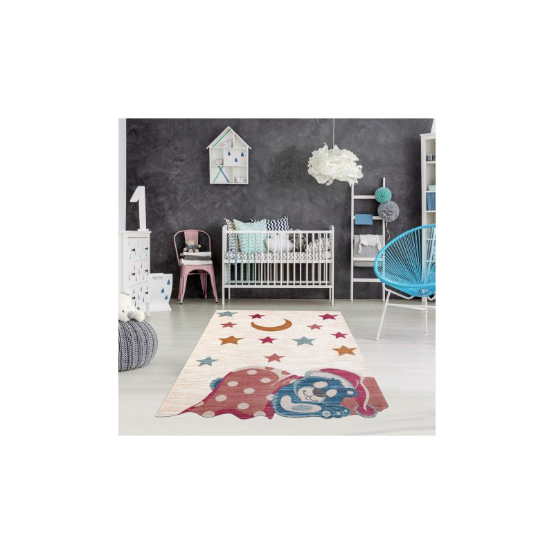 Dywan dziecięcy TOYS 75323 Miś dla dzieci - nowoczesny, nieregularny kształt krem / czerwony fuksja 133x192cm Dywan dziecięcy TOYS 75323 Miś dla dzieci - nowoczesny, nieregularny kształt krem / czerwony fuksja 133x192cm