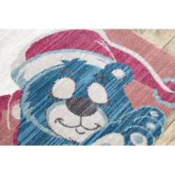Dywan dziecięcy TOYS 75323 Miś dla dzieci - nowoczesny, nieregularny kształt krem / czerwony fuksja 133x192cm Dywan dziecięcy TOYS 75323 Miś dla dzieci - nowoczesny, nieregularny kształt krem / czerwony fuksja 133x192cm