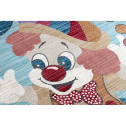 Dywan dziecięcy TOYS 75328 Clown dla dzieci - nowoczesny, nieregularny kształt granat - turkus / czerwony fuksja 133x192cm Dywan dziecięcy TOYS 75328 Clown dla dzieci - nowoczesny, nieregularny kształt granat - turkus / czerwony fuksja 133x192cm
