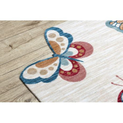 Dywan dziecięcy TOYS 75326 Motyle, motylki dla dzieci - nowoczesny, nieregularny kształt krem / czerwony fuksja 133x192cm Dywan dziecięcy TOYS 75326 Motyle, motylki dla dzieci - nowoczesny, nieregularny kształt krem / czerwony fuksja 133x192cm