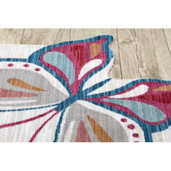 Dywan dziecięcy TOYS 75326 Motyle, motylki dla dzieci - nowoczesny, nieregularny kształt krem / czerwony fuksja 133x192cm Dywan dziecięcy TOYS 75326 Motyle, motylki dla dzieci - nowoczesny, nieregularny kształt krem / czerwony fuksja 133x192cm