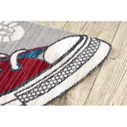 Dywan dziecięcy TOYS 75325 Trampki, buty dla dzieci - nowoczesny, nieregularny kształt szary / czerwony fuksja 133x192cm Dywan dziecięcy TOYS 75325 Trampki, buty dla dzieci - nowoczesny, nieregularny kształt szary / czerwony fuksja 133x192cm