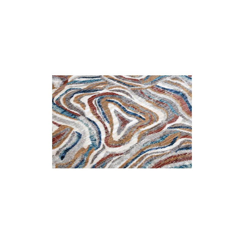 Dywan TINE 75312A Pień drzewo drewno - nowoczesny, nieregularny kształt terakota / niebieski 195x290cm
